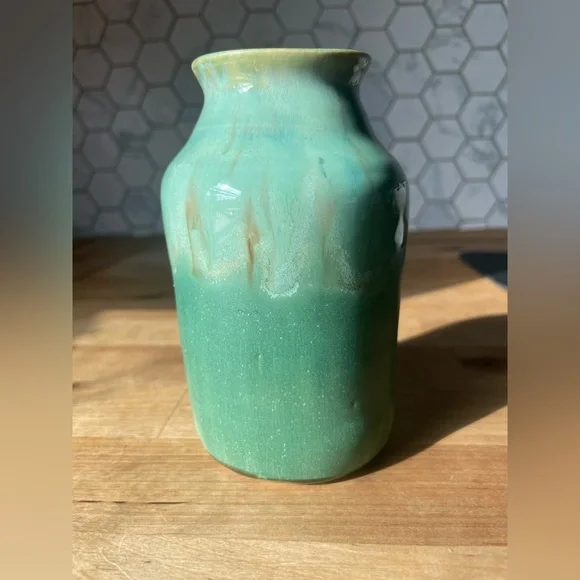 Handcrafted Green Ceramic Vase - Picture 8 of 11